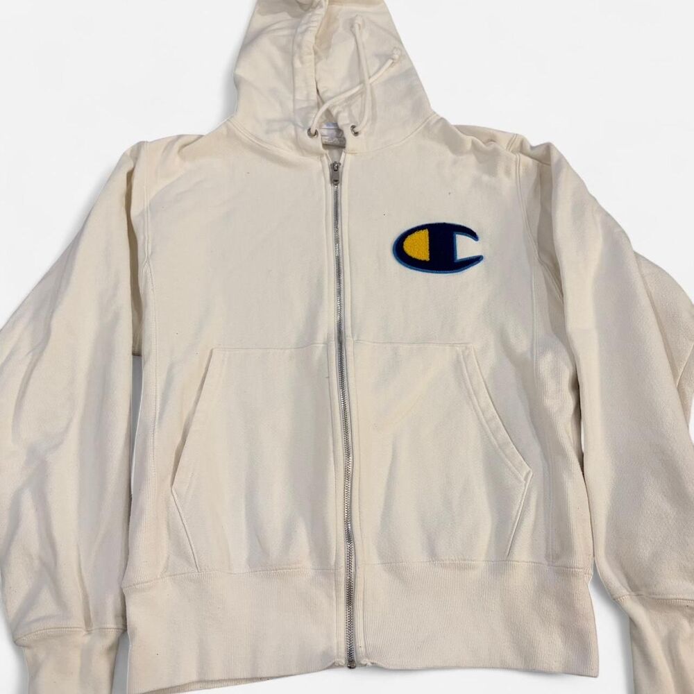 Champion Women's White and Cream Hoodie